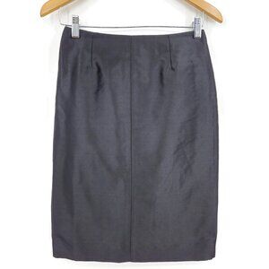 New Valentino Roma Black Skirt Womens 40/4 Wool Silk Blend Pencil